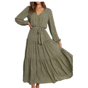 Pretty garden long sleeve maxi dress